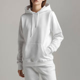 White Unisex Regular fit Hoodie - Layer Up Lite