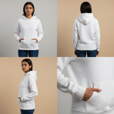 White Unisex Regular fit Hoodie - Layer Up Lite