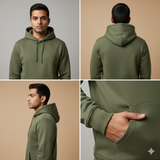 Olive Green Unisex Regular fit Hoodie - Layer Up Lite
