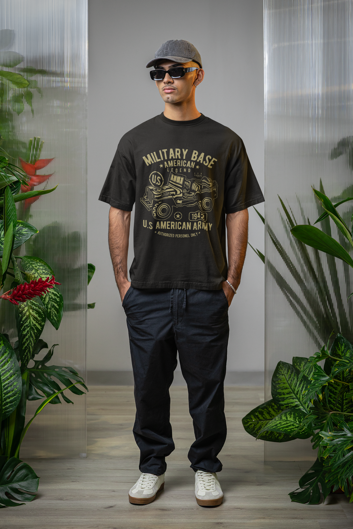 Military Base – Legacy of Strength Unisex Oversized T-Shirt