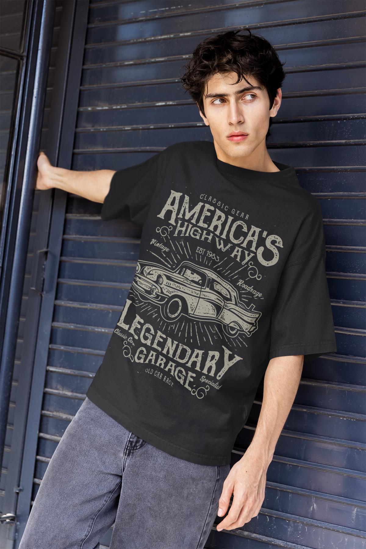 America's Highway – Classic Cruising Unisex Oversized T-Shirt