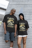 Golden Coast Escape – Retro Beach Unisex Oversized T-Shirt